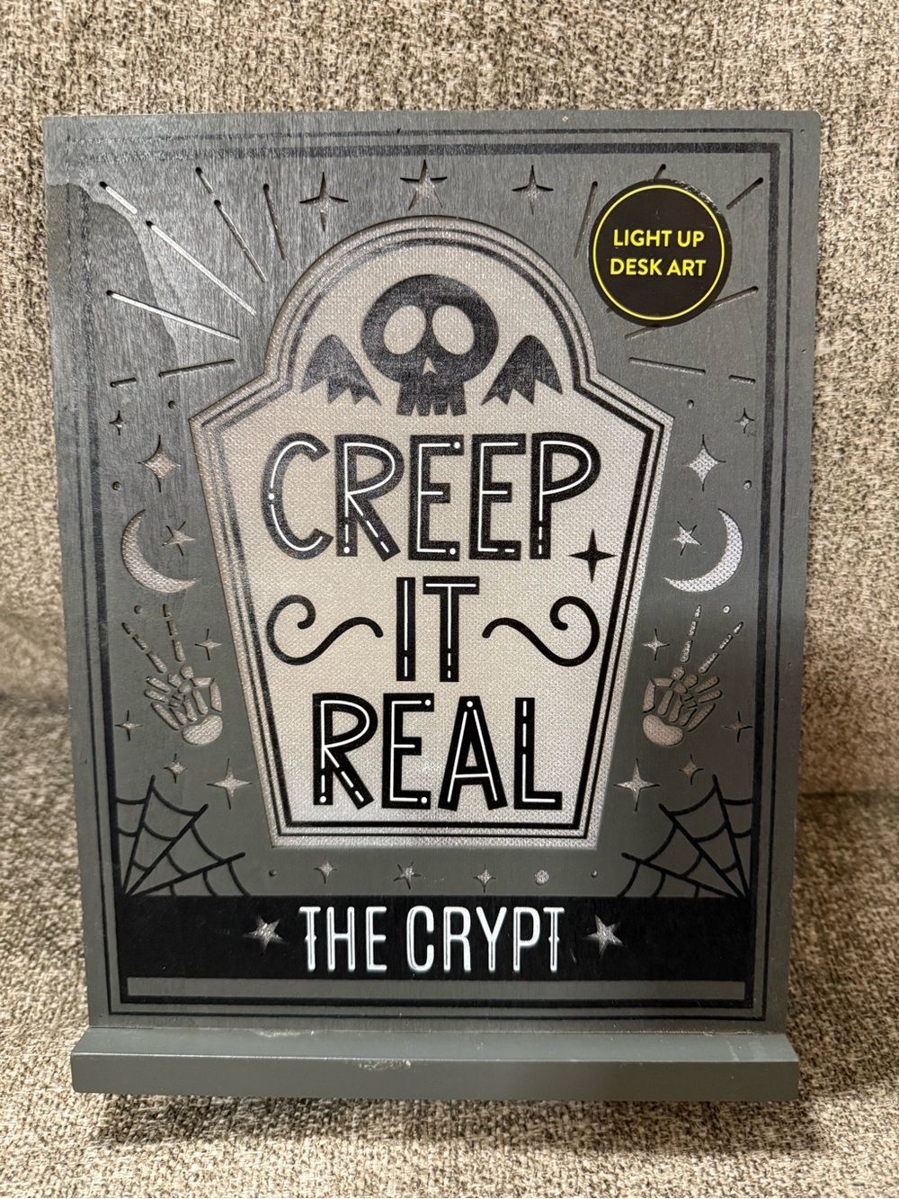 Creep It Real Light-Up Desk Art - Grey/Black